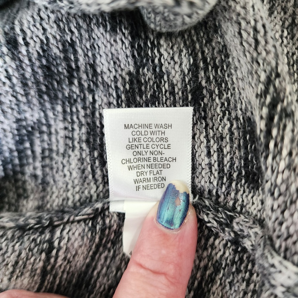 Apt 9 Knit Cardigan Hook Closure Size XL Black And White Long Sleeve - Picture 7 of 10